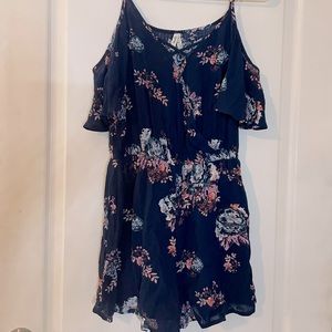 Floral blue romper